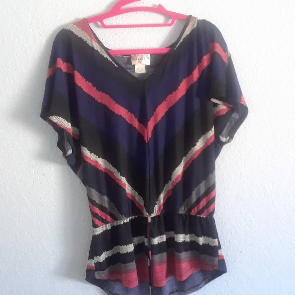 striped vneck shirt